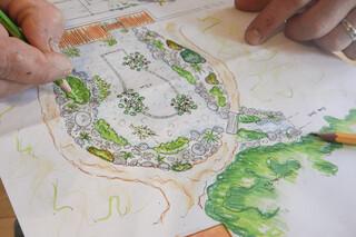 Plan eines Gartens zeichnen